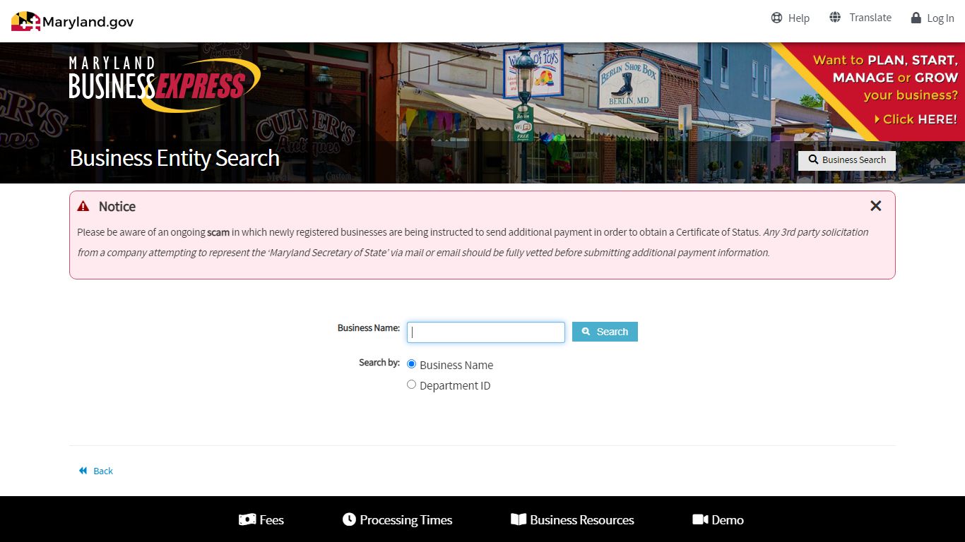Register Your Business Online | Maryland.gov