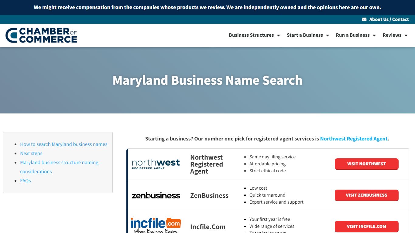 Maryland Business Name Search | Chamber of Commerce